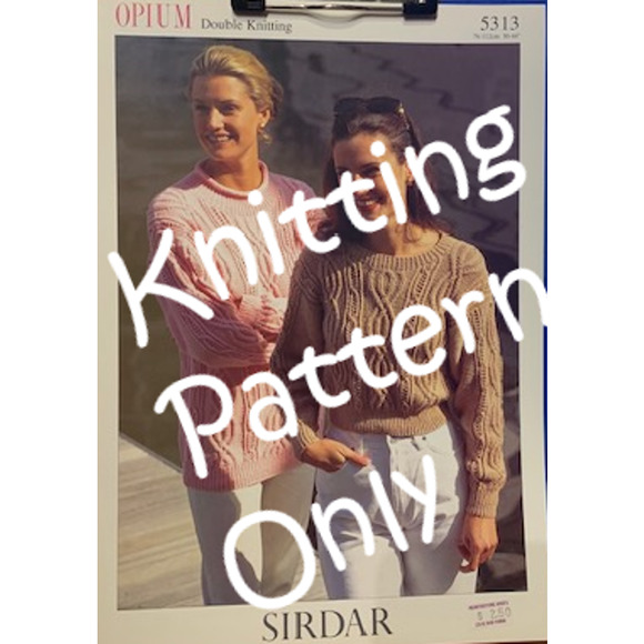 New Sirdar 5313 Opium Cabled Pullover Sweater Double Knitting Pattern - Picture 1 of 2